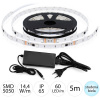 HomePRO 2114 5m LED pásik 60 SMD5050 Studena biela 14.4W vodeodolný IP65 + zdroj