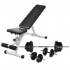 zahrada-XL Posilňovacia lavica, jednoručné a obojručné činky 60,5 kg 275347