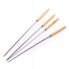 33 cm Sada 4 ks oceľových špízových ihiel s drevenou rukoväťou