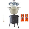 Green Home kotlík na guláš nerez 1,2 mm 40 l INOX, Green Home pokrievka nerez INOX, Green Home žiaruvzdorná kotlina 45 cm PLUS 600, vareška 80 cm SMREK, paprikové korenie na guláš 2 x 100 g