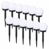 Solárne svietidlá - 12 x záhradné svetlo solárne LED mliečna guľa 10cm (Solárne svietidlá - 12 x záhradné svetlo solárne LED mliečna guľa 10cm)