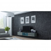 Cama Meble Tv stolík VIGO GLASS 180, sivý mat/sivý lesk