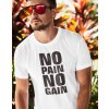 Pánské tričko - No pain no gain, Barva Bílá, Velikost L Bezvatriko.cz 103015