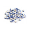 Porcelánové koráliky s kvetmi Ø6 mm - 10 ks 11 modrá zafírová