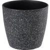 Kvetináč Strend Pro Stone, 23x20,5 cm, čierny, efekt kameňa