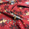 Vianočný vzor bavlnenej látky Vianočné Motív na červenom, metráž 160 cm