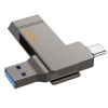 HOCO USB-A + USB-C - 128 GB - USB 3.2 - kov - sivá