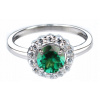 Prírodný zelený smaragd 925 strieborný prsteň (Prírodný zelený smaragd 925 strieborný prsteň)