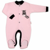 Baby Nellys Bavlnený overal Zebra - ružový, veľ. 56 80 (9-12m)