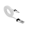Global Technology Univerzálny kábel MICRO USB plochý 1m - biely