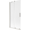 Mexen Velar zasúvací vaňový paraván 2-krídlový 90 x 150 cm, mráz, brúsený nikel - 896-090-000-31-97