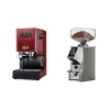 Gaggia Classic E24 BC, red + Eureka Mignon Specialita Smart, CR chrome