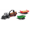 Bburago - FARMLAND, Set Valtra N174 s tromi prívesmi, 10 cm