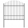 zahrada-XL Záhradný plot s vrchnou časťou z ocele 181x175 cm čierny 144944