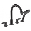 Hansgrohe Vernis Blend Vaňová 4-otvorová batéria na okraj vane, Čierna matná 71456670 HG 71456670