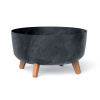 Prosperplast Květináč GRACIA LOW BETON EFFECT 38 cm - barva: antracit