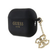 Guess GUAP2LECG4K puzdro na kryt AirPods Pro 2 - čierne Liquid Silicone Glitter Triangle Charm (Guess GUAP2LECG4K puzdro na kryt AirPods Pro 2 - čierne Liquid Silicone Glitter Triangle Charm)