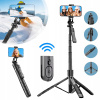 STATÍV NA SELFIE PALICE SELFIE STICK TRIPOD + DIAĽKOVÉ OVLÁDANIE PRE TELEFÓN, KAMERY GOPRO