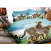 7-dielne 3D Obliečky Leopard Modrá