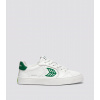 SALVAS White Leather Abundant Green Logo Sneaker