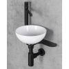 Sapho Tetris - Set umývadla a konzoly, priemer 26 cm, bez prepadu, ClickClack, biela/matná čierna TZ424-01
