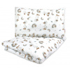 Detské obliečky, bavlna 2D 140x200/70x90 - Kačiatko, biele