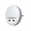 Svietidlo LEDVANCE LUNETTA® USB, LED do zásuvky, 2x USB nabíjací port, 3lm, 3000K, senzor deň-noc