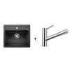 Blanco SET 07-D 24 drez silgranit LEGRA 6 58,5x50 cm Antracit+batéria Kano-S Chróm 523332+521503