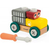 Janod BricoKids Drevená stavebnica auto s náradím Medveď 25 ks