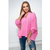 Fashionweek Talianska bavlnená blúzka s výstrihom do V K9448 Farba: růžová candy pink, Veľkosť: Universal