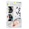 T-tomi Baby set bambusová osuška hearts / srdíčka pink / růžová 338 Black hearts