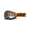 100% ACCURI 2, 100% ENDURO Moto okuliare oranžové, číre Dual plexi