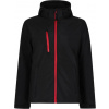 REGATTA PROFESSIONAL VENTURER TRA 701 / Pánska 3-vrstvová softshellová bunda s kapucňou - black/classic red XL