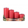 Emocio adventné stupne 4ks 50 mm Rustikálne metal červené sviečky