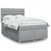 Box spring postel s matrací světle šedá 140 x 190 cm textil Šedá 3293582