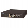 Planet FSD-1008HP PoE switch 10x 100Mb, 8xPoE 802.3at 30W/120W, VLAN, extend mód 10Mb/s do 250m, fanless (FSD-1008HP)