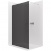 CERANO - Sprchová zástena Walk-in Onyx Round Ľ/P - 8 mm - okrúhla vzpera - chróm, grafitové sklo - 140x200 cm
