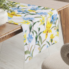 Biante Teflónový behúň na stôl TF-081 Žlto-modré ľalie na bielom 20x160 cm