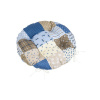 Bellatex Sedák Adela prešívaný okrúhly Patchwork modrá, 40 x 40 cm