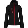 Regatta Professional Bunda s kapucí Venturer TRA 702, softshellová, dámská COT36A702y282g-black/class 2XL Černá/červená