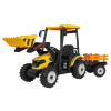 mamido Detský elektrický traktor MEGA D68 24V s prívesom žltý