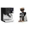 Rancilio Silvia BC PID, black + Eureka Mignon Single Dose PRO, Chrome & Oak