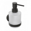SAPHO - X-ROUND BLACK dávkovač mydla 200ml, mliečne sklo, čierný mat XR103B