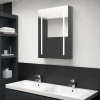 vidaXL LED kúpeľňová zrkadlová skrinka žiarivá sivá 50x13x70 cm - Sivá - 64102-18940