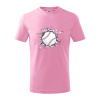 Baseball lopta v triku - Tričko detské bavlnené - 122 cm/6 rokov ( Ružová )