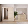 Eoshop Šatní skříň Vis 05 + Komoda Dafri 01, Dub Sonoma se zrcadlem, osvětlení: LED