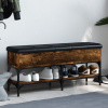 Lavička na topánky dymový dub 102x32x45 cm kompozitné drevo-ForU-835179