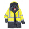 PORTWEST HI-VIS BIZFLAME S779 / Nehorľavá reflexná bunda do dažďa, antistatická - HV žltá/námorná modrá L