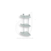 BEMETA OMEGA trojitá rohová sklenená polička s hrazdou 250 x 670 x 250 mm chróm 104202152