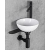 Sapho Tetris - Set umývadla a konzoly, priemer 26 cm, bez prepadu, ClickClack, biela/matná čierna TZ427-01